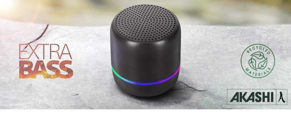 Enceinte Sans Fil Son Extra-Bass 5W avec LED Multicolore Akashi Noir
