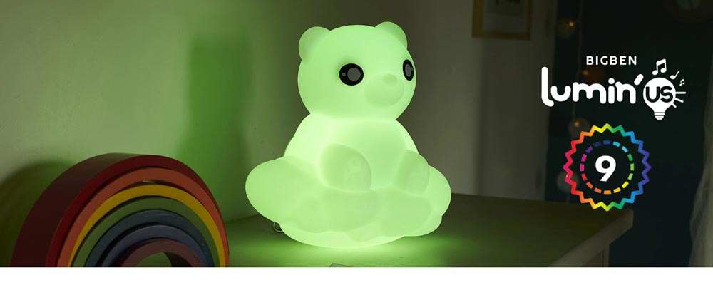 Enceinte ourson Bluetooth Lumineuse 15W, Intensité Réglable et Autonomie 6h, Bigben