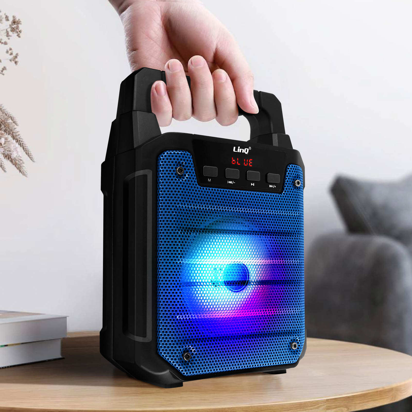 Enceinte lumineuse Bluetooth, Compatible Micro, LinQ - Bleu