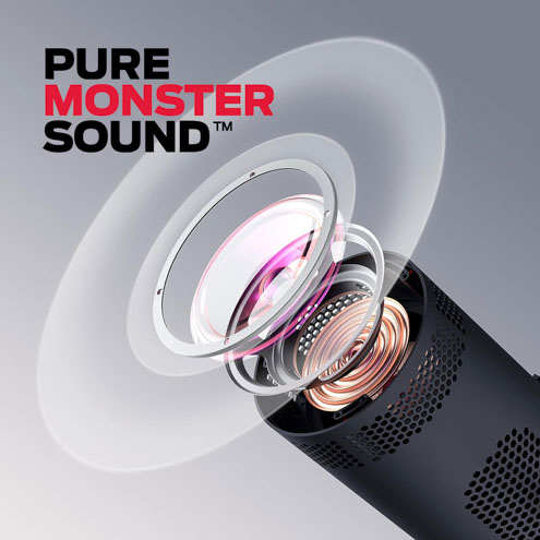 Enceinte Bluetooth MONSTER S130, Haut-Parleur Stéréo 20W - Noir