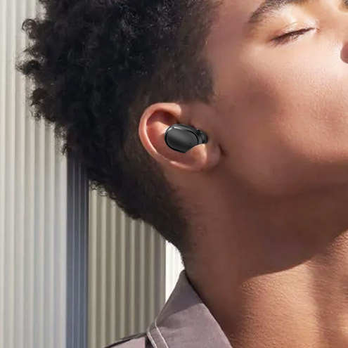 Écouteurs Sans Fil + Boîtier de Charge Noir offrant un Son de qualité