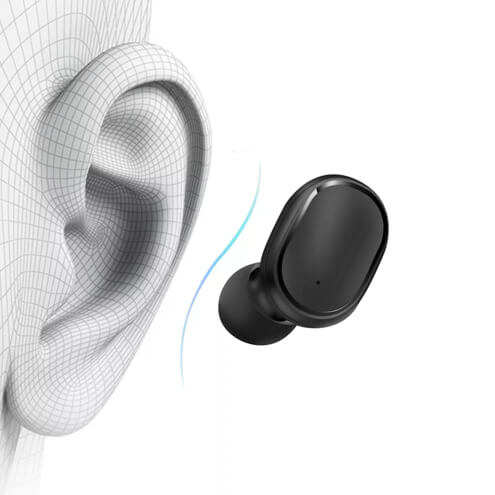 Écouteurs Sans Fil avec Boîtier de Charge Noir avec Commandes tactiles