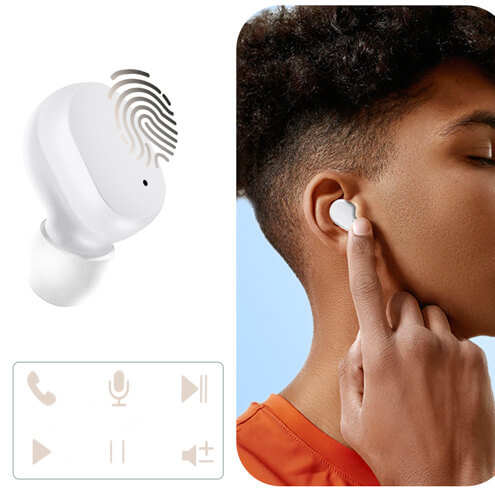 Écouteurs Bluetooth Son Clair Blanc avec Embouts ergonomiques