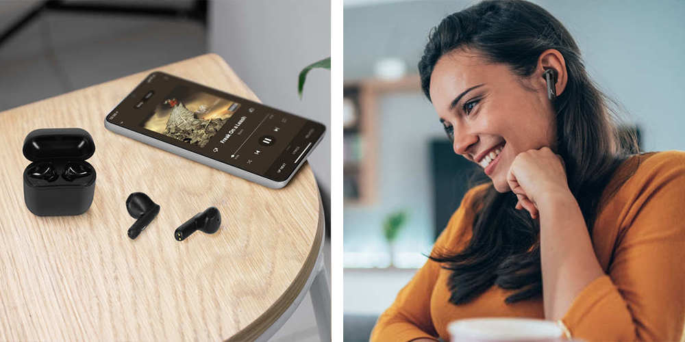 Écouteurs Sans Fil Akashi Avec Boite De Charge, Bluetooth 5.0 Autonomies 20h IPx5 - Blanc 26 profitez d'un son de qualité ou que vous soyez