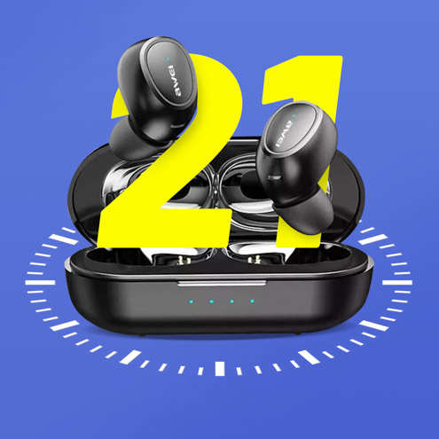 Écouteurs Sans Fil, Étui Compatible Charge Sans Fil, Commande Tactile Et Étancheité IPX6, Awei - Noir 27 Autonomie 24h