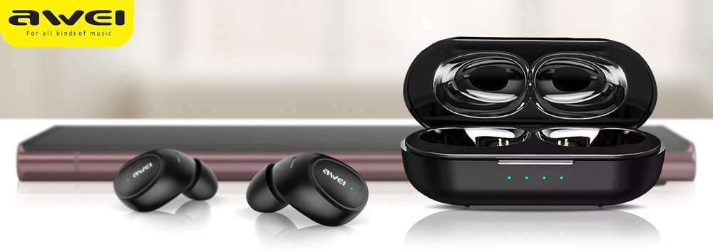 Écouteurs Sans Fil, Étui Compatible Charge Sans Fil, Commande Tactile Et Étancheité IPX6, Awei - Noir 20 Écouteurs Sans Fil, Étui compatible Charge Sans Fil, Commande Tactile et Étancheité IPX6, Awei - Noir