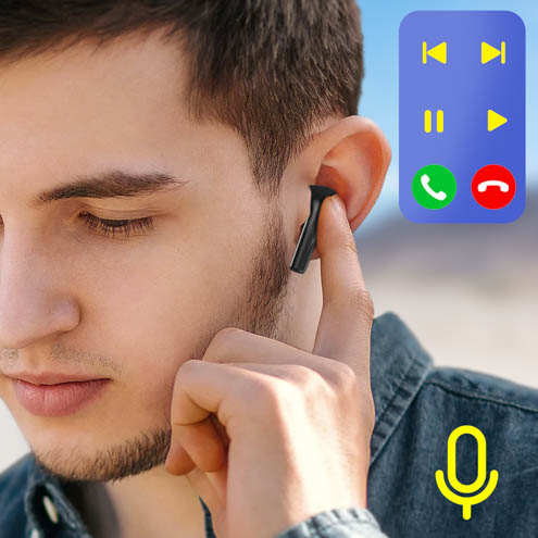 Écouteurs Sans Fil, Étui de Charge avec Autonomie 32h, Awei - Noir