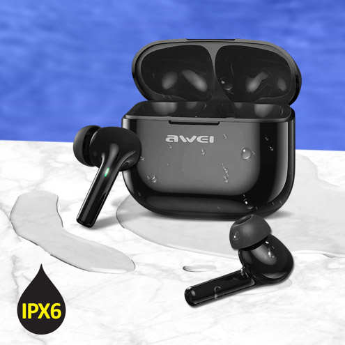 Écouteurs Sans Fil, Étui de Charge avec Autonomie 32h, Awei - Noir