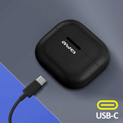Écouteurs Sans Fil, Étui de Charge avec Autonomie 32h, Awei - Noir