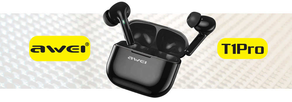 Écouteurs Sans Fil, Étui de Charge avec Autonomie 32h, Awei - Noir