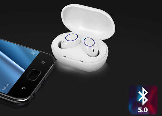 Écouteurs Sans Fil Bluetooth A2-TWS Avec Boitier De Charge, Intra-auriculaires - Blanc 23 Écouteurs Bluetooth 5.0 - Appairage facile