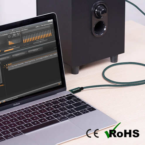 Câble Audio Auxiliaire Jack 3.5mm Mâle / Mâle Borofone - Longueur 1m