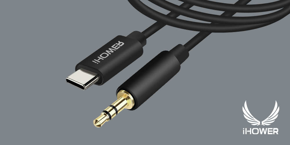 Câble audio USB-C vers Jack 3.5mm noir iHower - connectez à un autoradio