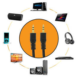 Câble Audio Auxiliaire Jack 3.5 Mm Mâle/Mâle, 5 Mètres By LinQ - Noir 16 Une compatibilité étendue