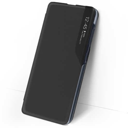 Coque clapet Samsung Galaxy S21 FE Noir - Fenêtre translucide