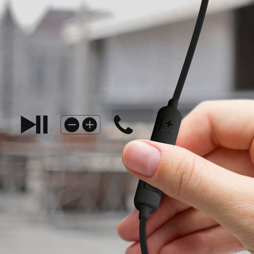 Écouteurs Filaires Boutons Multifonctions, Akashi - Gérez vos appels et musiques en tout simplicité