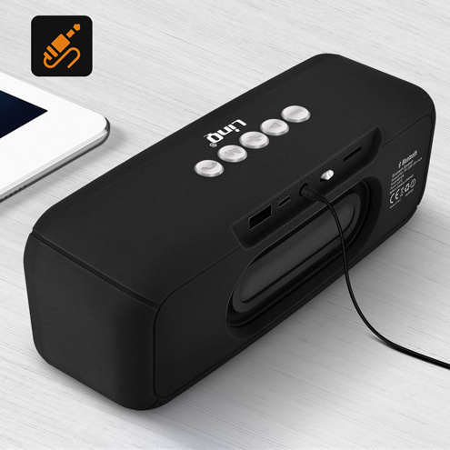 Enceinte Bluetooth Sans-fil, Radio FM à LED, Son Stéréo Puissant 6W LinQ - Noir 23 Enceinte sans-fil noir LinQ - LED RVB multicolores