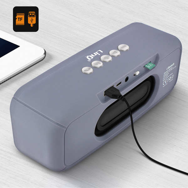 Enceinte Bluetooth Sans-fil, Son De Qualité 3W X 2 / LED RVB, LinQ - Gris 22 Haut-parleur portable gris LinQ - Plusieurs possibilités de raccordement