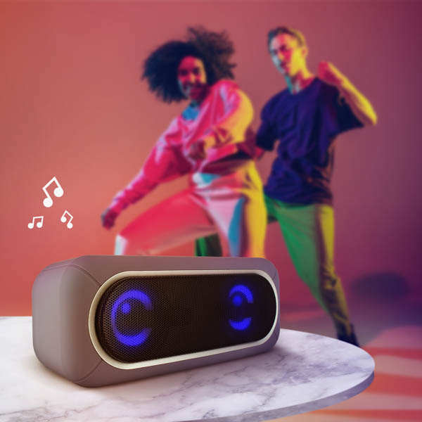 Enceinte Bluetooth Sans-fil, Son De Qualité 3W X 2 / LED RVB, LinQ - Gris 20 Haut-parleur portable gris LinQ - Haut-parleur 3W x 2