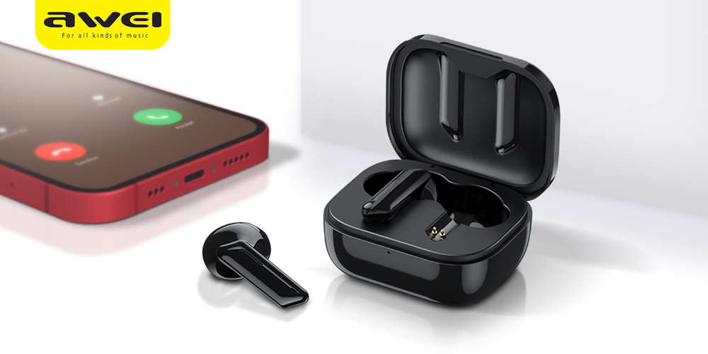 Ecouteurs intra-auriculaires sans fil Awei - Noir