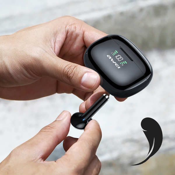 Ecouteurs intra-auriculaires sans fil Awei Noir - temps de charge 1 à 2 heures