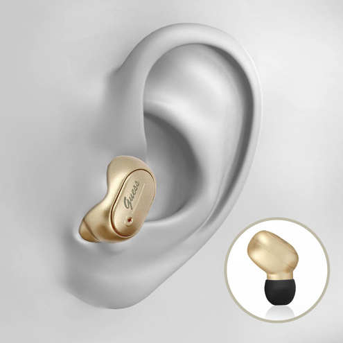 Écouteurs Sans-fil Bluetooth Réduction du Bruit Logo Script Collection Guess Or - Embouts intra-auriculaires