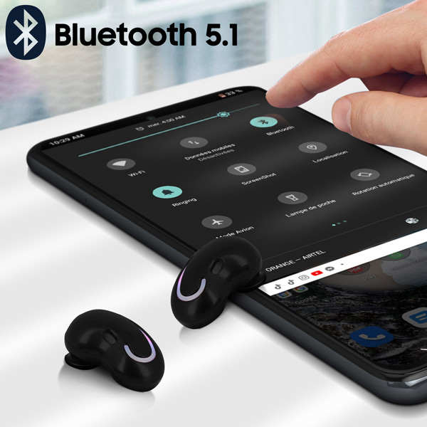 Écouteurs Sans-fil Bluetooth 5.1, Avec étui De Charge à Affichage LED Numérique - Autonomie 15h - Noir 21 Écouteurs Sans Fil Autonomie 15h avec Connexion Bluetooth 5.1