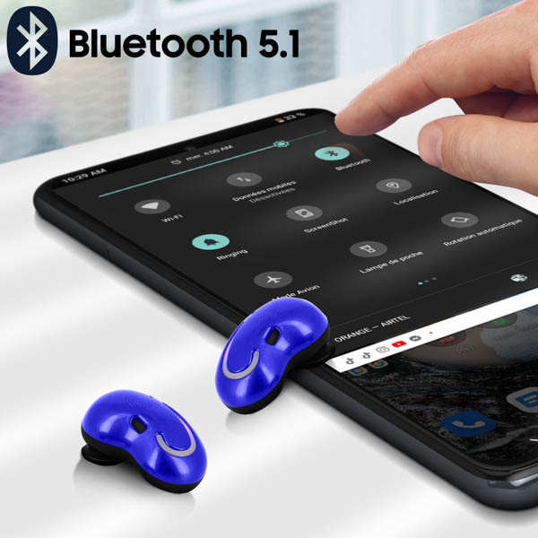 Écouteurs Sans Fil Autonomie 15h avec Connexion Bluetooth 5.1