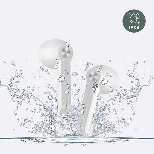 Écouteurs Sans-fil Bluetooth Et Boitier De Charge à Dragonne, Autonomie 17h, Lemonda XG9 - Blanc 28 Écouteurs Sans-fil Bluetooth Lemonda XG9 blanc certifiés IPX6